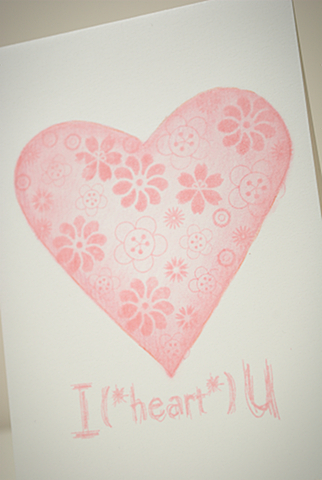 Single Layer Valentine's Card detail